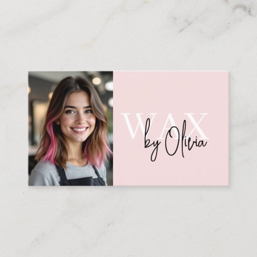 Fotowas Specialist Esthetician QR Code Pink Visitekaartje (Voorkant)