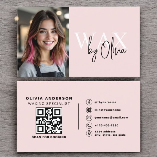 Fotowas Specialist Esthetician QR Code Pink Visitekaartje