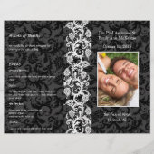 Fotoweddenschapsprogramma Black Gray & Red Damask (Voorkant)