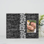 Fotoweddenschapsprogramma Black Gray & Red Damask (Staand voorkant)