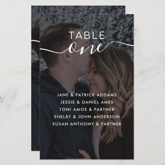 Fotowedijvertabel nummer 1-10 Zitdiagram (Voorkant / Achterkant)