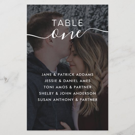 Fotowedijvertabel nummer 1-10 Zitdiagram (Voorkant)