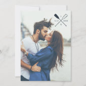 FOTOWEDINGINVITATIE | Nautische tandwielen Kaart (Voorkant)