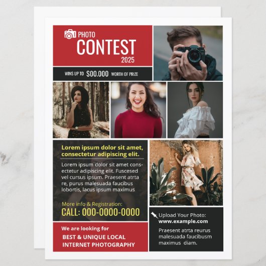 Fotowedstrijd Flyer Sjabloon (Voorkant / Achterkant)