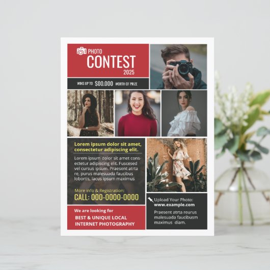 Fotowedstrijd Flyer Sjabloon (Staand voorkant)