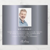 Fotowelkom op feestje bij Birthday party Silvex Sparkling Wijnetiket (Enkel label)