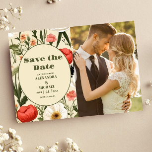FotoWhimsical Wildflower Meadow Bruiloft Save The Date