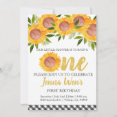 Fotozonnebloem, eerste uitnodiging voor de verjaar (Voorkant)