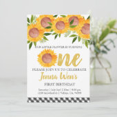 Fotozonnebloem, eerste uitnodiging voor de verjaar (Staand voorkant)