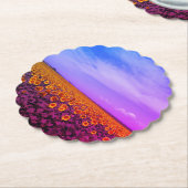 Fotozonnebloemen Kartonnen Onderzetters (Gekanteld)