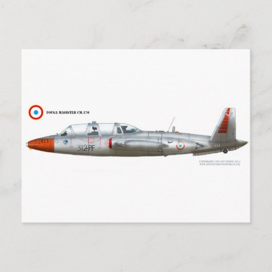 Fouga Magister CM.170 Briefkaart (Voorkant)
