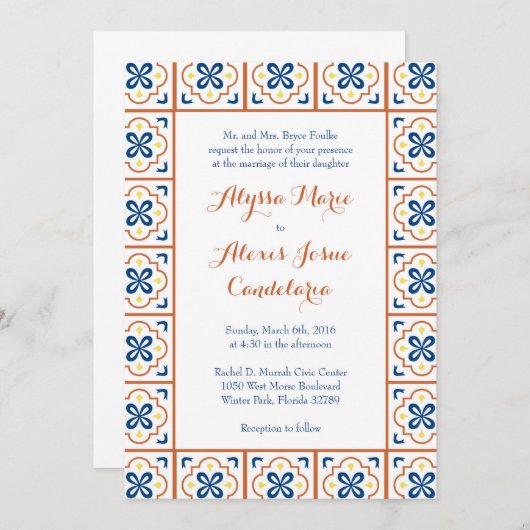 Foulke-uitnodiging Engels Kaart (Voorkant / Achterkant)