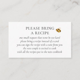 Found Her Honey Bee Bridal Shower Recipe Request Informatiekaartje