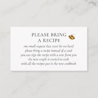 Found Her Honey Bee Bridal Shower Recipe Request Informatiekaartje