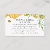 Found Her Honey Bee Bridal Shower Recipe Request  Informatiekaartje (Voorkant)
