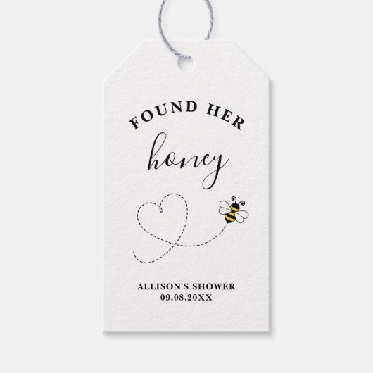 Found Her Honey Bridal Shower or Wedding Cadeaulabel (Voorkant)