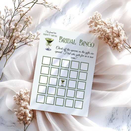 Found Her Perfect Matcha Bridal Shower Bingo Card Kaart