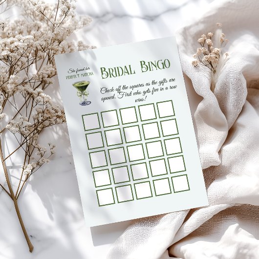 Found Her Perfect Matcha Bridal Shower Bingo Game
