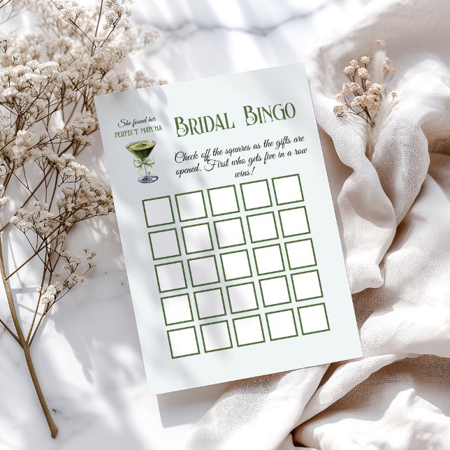 Found Her Perfect Matcha Bridal Shower Bingo Game (Creator heeft geüpload)