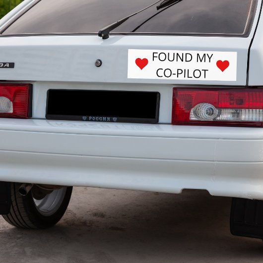 'Found My Co-Pilot', grappige Schattigee Cool Avia Bumpersticker