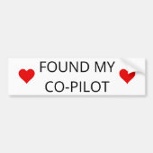 'Found My Co-Pilot', grappige Schattigee Cool Avia Bumpersticker (Voorkant)