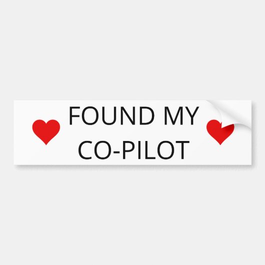'Found My Co-Pilot', grappige Schattigee Cool Avia Bumpersticker (Voorkant)