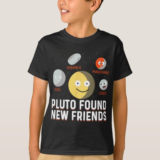 Found New Friends Dwarf Planets Astronomy Kids  T-shirt (Voorkant)