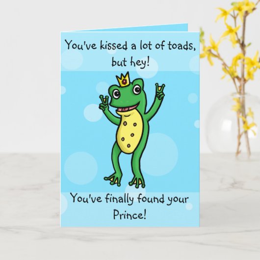 Found your prins - frog prints engagement card kaart (Gele Bloem)