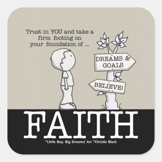 Foundation of Faith Square Sticker (Voorkant)