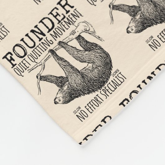 Founder Quiet Quitting Movement Cute Sloth Fleece Deken (Hoek)