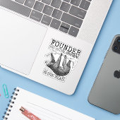 Founder Quiet Quitting Movement Cute Sloth Sticker (Laptop met iPhone)