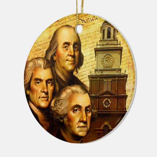 Founding Fathers Keramisch Ornament (Links)