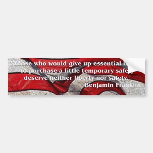 Founding Fathers Quote - Benjamin Franklin Bumpersticker (Voorkant)