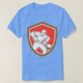 Foundry Worker Holding Ladle Retro T T-shirt (Design voorkant)