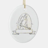 Foundry Worker Steel Ladle Miono Line Keramisch Ornament (Rechts)