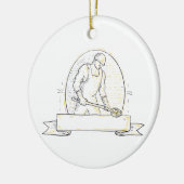 Foundry Worker Steel Ladle Miono Line Keramisch Ornament (Links)
