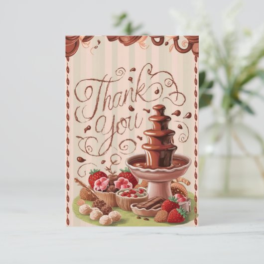 Fountain Boho Chocolate bedankkaart (Staand voorkant)