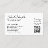 Fountain Pen Heart Swash Romance Auteur Visitekaartje (Achterkant)