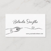 Fountain Pen Heart Swash Romance Auteur Visitekaartje (Voorkant)