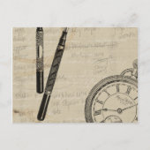 Fountain Pens and Watchface with Notes Briefkaart (Voorkant)