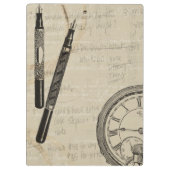 Fountain Pens and Watchface with Notes Klembord (Achterkant)