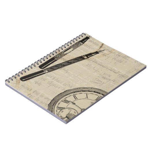 Fountain Pens and Watchface with Notes Notitieboek (Linkerzijde)