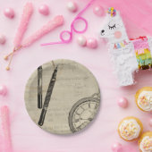 Fountain Pens and Watchface with Notes Papieren Bordje (Feest)