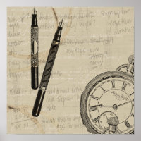 Fountain Pens and Watchface with Notes