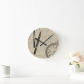 Fountain Pens and Watchface with Notes Ronde Klok (Huis)