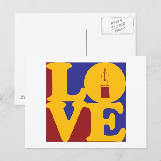 Fountain Pens Love Briefkaart (Voorkant / Achterkant)