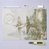 Fountain Swan Garden Franse ontkoppeling Tissuepapier (Craft)