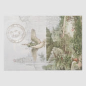 Fountain Swan Garden Franse ontkoppeling Tissuepapier (Voorkant)