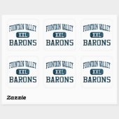 Fountain Valley Barons Atletiek Vierkante Sticker (Vel)