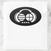 Four4th (ovale Sticker) - Witte Logo op zwart Ovale Sticker (Tas)